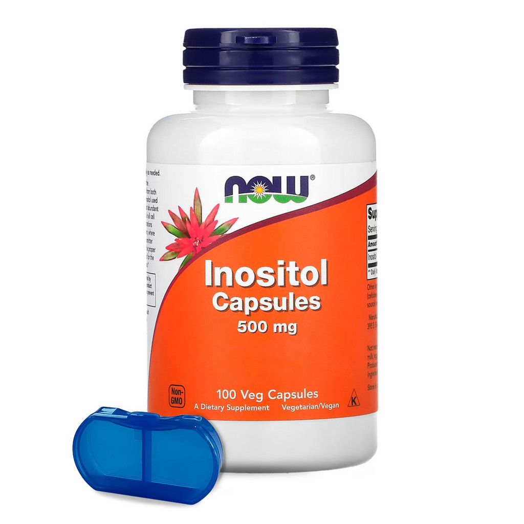 Inositol 500mg Now Foods 100 Veg Cápsulas Importado + Porta Cápsulas em Oferta na Shopee