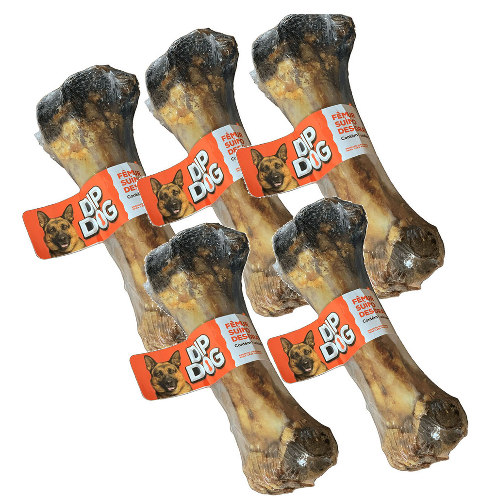 Kit 5 Ossos Naturais Desidratados Femur Suino Cães Petisco em Oferta na Shopee