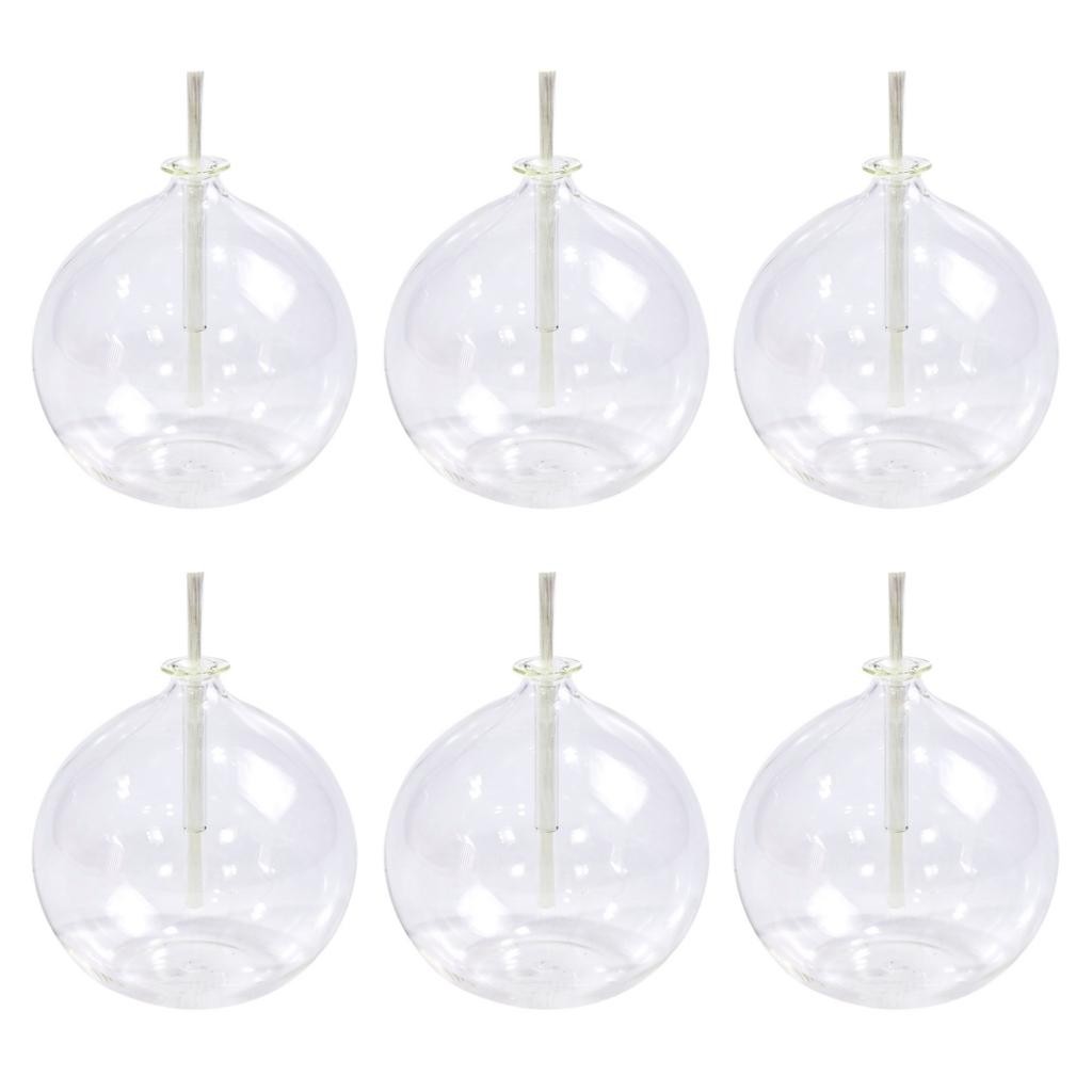 Conjunto De Velas Lamparina Bolinha Redonda 300ml De Vidro - 6 Unidades