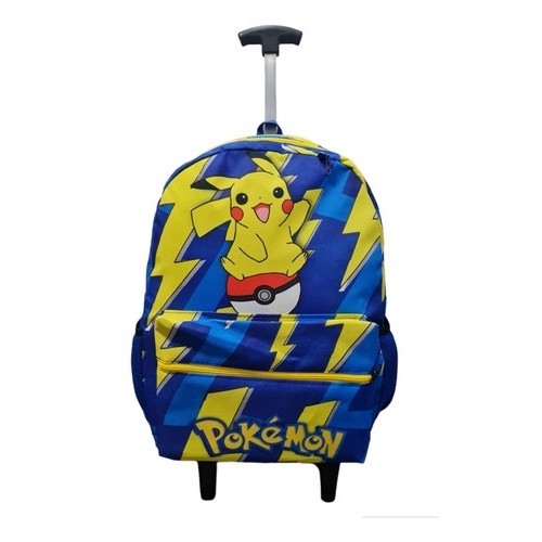 Mochila Pokemon Pikachu Escolar Infantil com Rodinhas