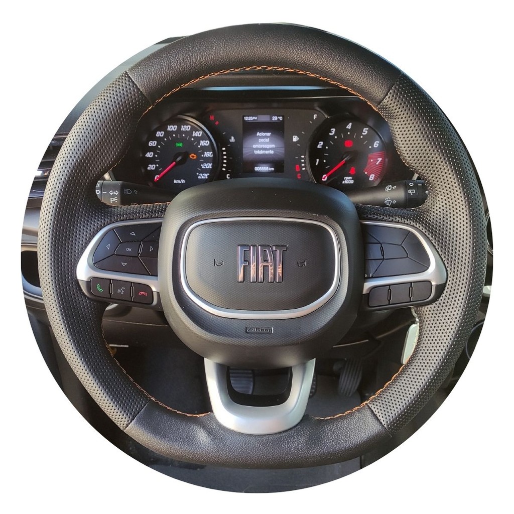 Capa de Volante Costurada Premium Fiat Argo Preta