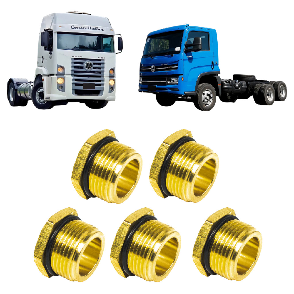 Kit 5 Conexão Engate Rápido Pneumático Ng 12/ 22 Mm Vw / Mbb Moderno