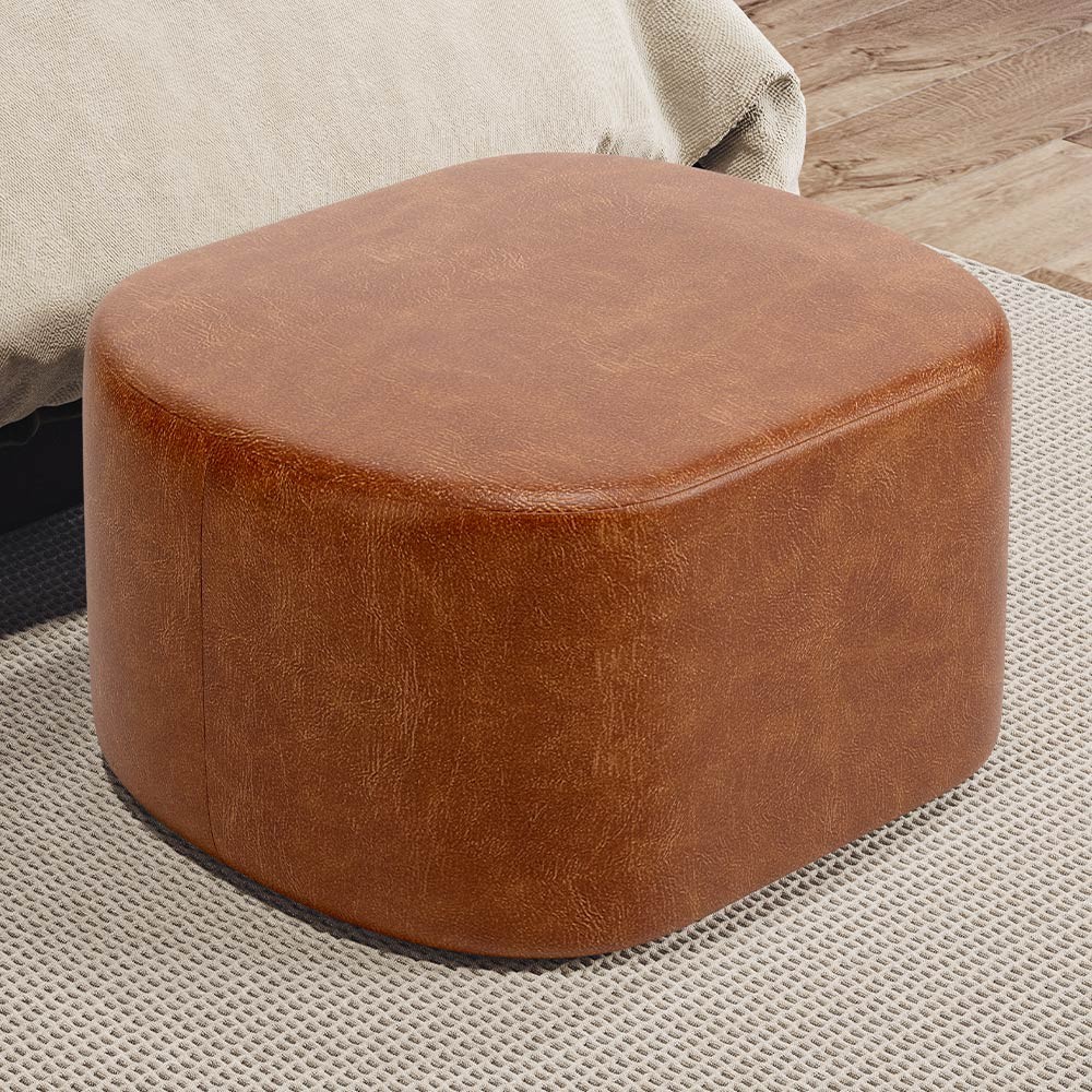 Puff Decorativo Orgânico para Living Quarto 70cm Doha W01 Couríssimo Camel - Lyam Decor em Oferta na Shopee