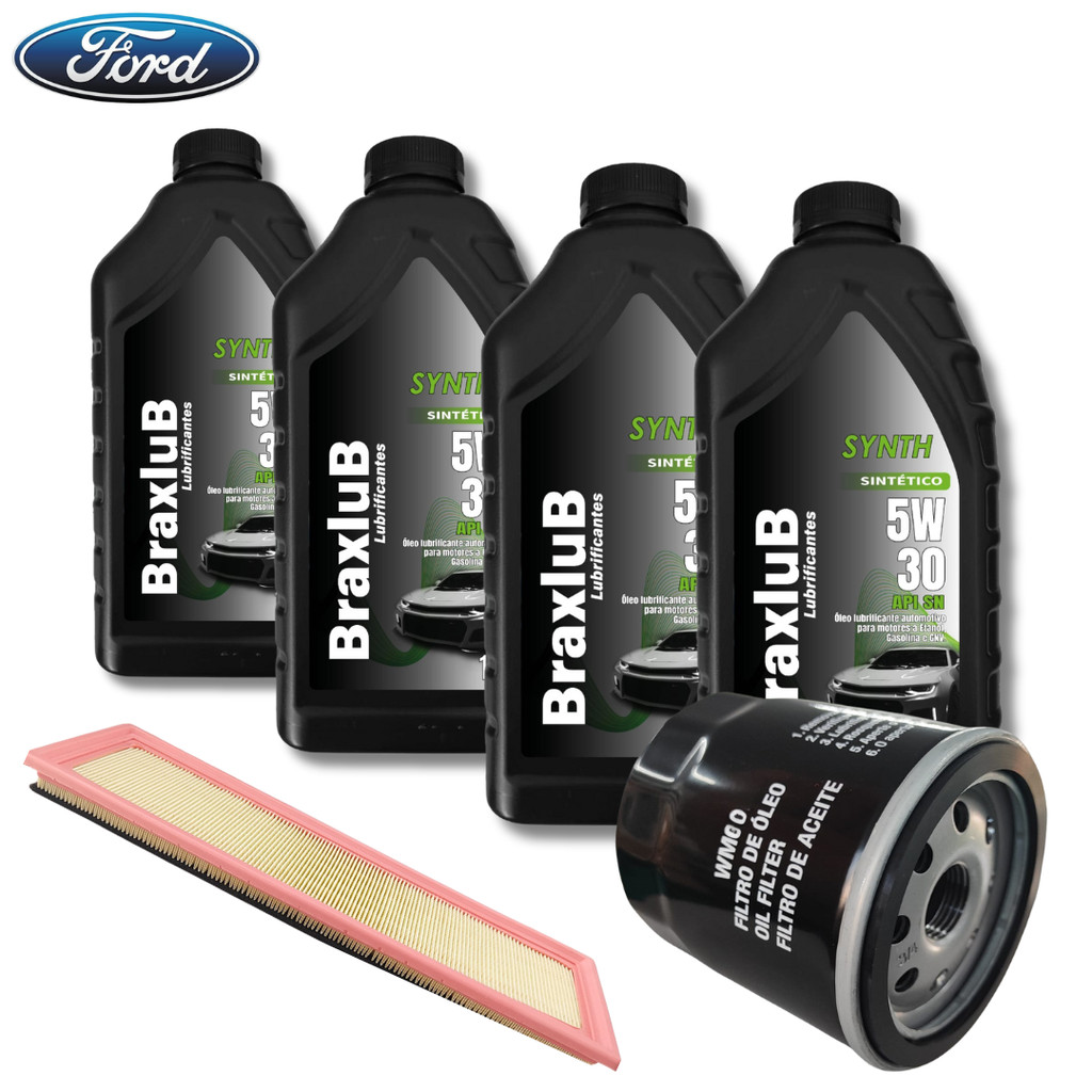 KIT TROCA DE OLEO 5W30 SINTÉTICO + FILTROS FORD