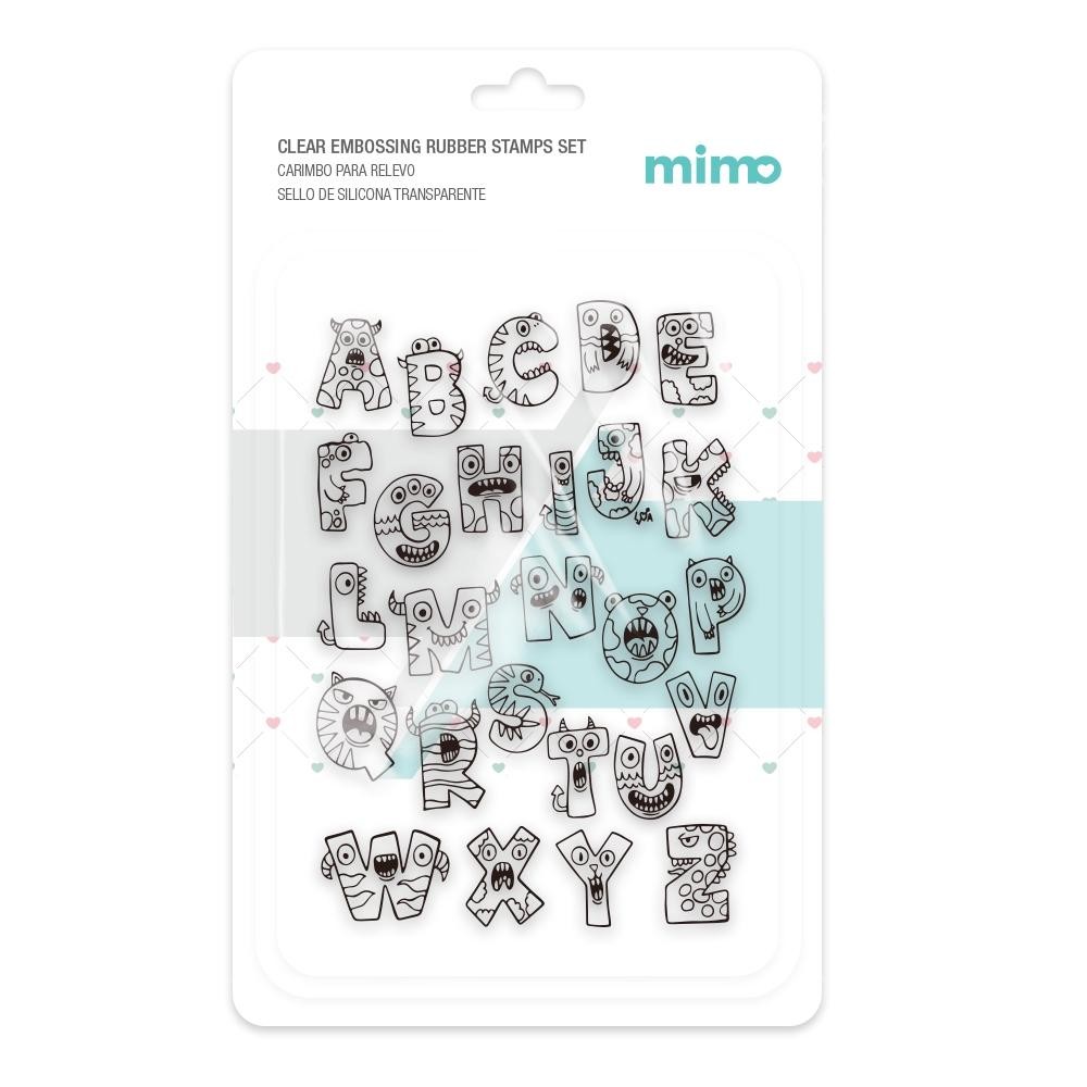 Carimbo para Relevo - Letras de Monstrinhos - Mimo - 11 x 16 cm em Oferta na Shopee