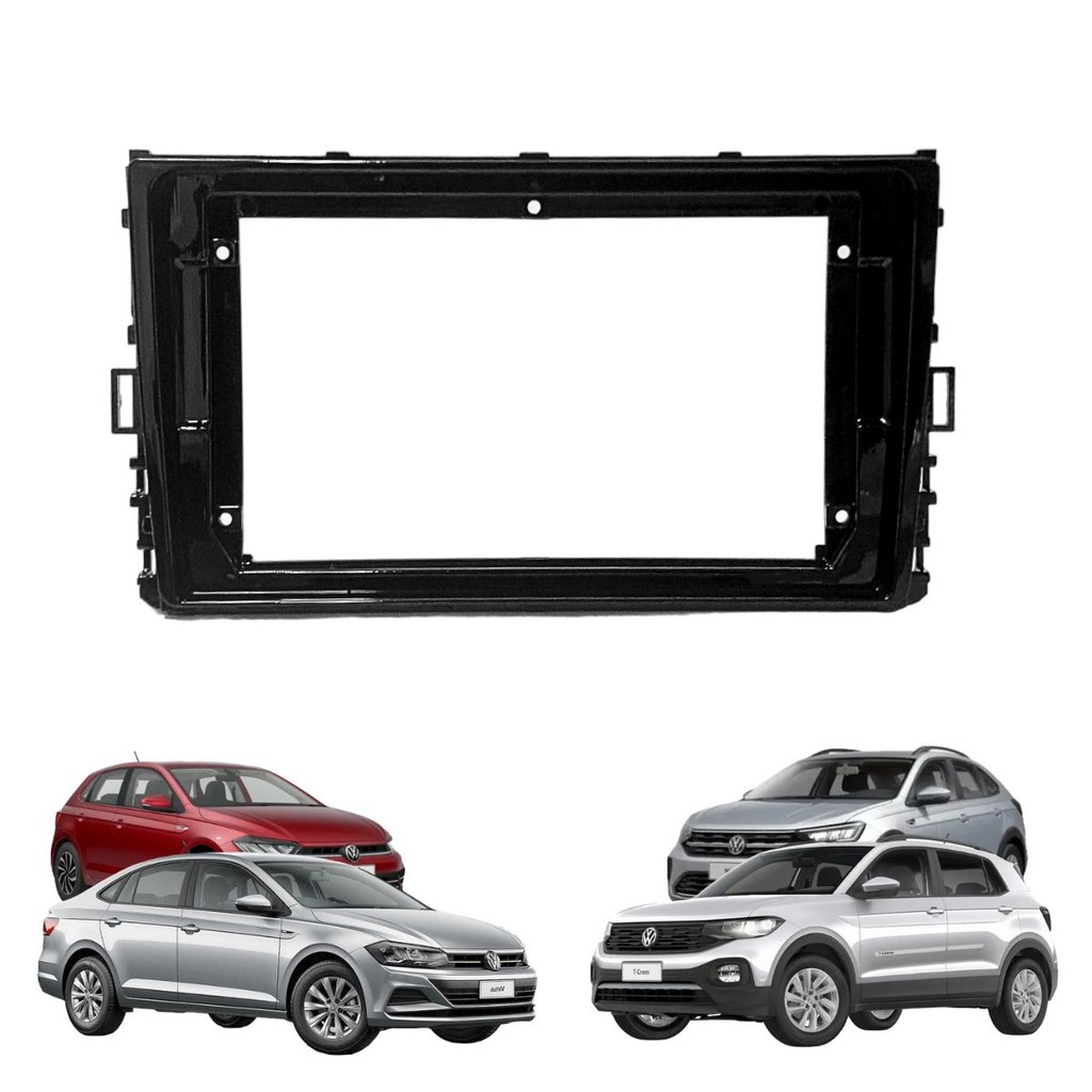 Moldura 9 Polegadas Acabamento Painel Central Multimidia Volkswagen Nivus T-cross Polo Virtus