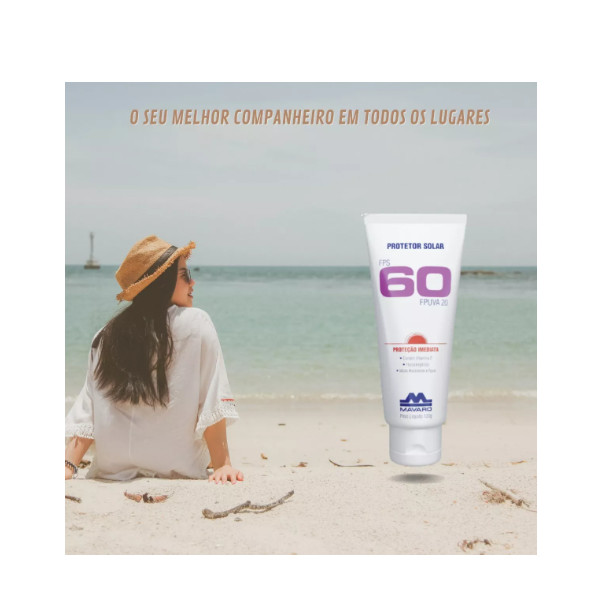 Creme Protetor Solar Fator Fps 60 Bisnaga 120g Mavaro