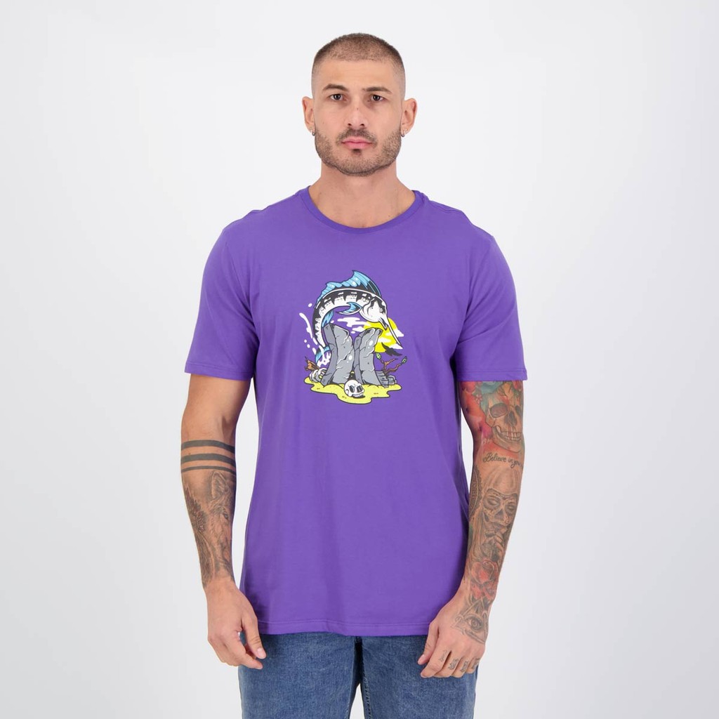 Camiseta Hurley Bedrock Roxa em Oferta na Shopee