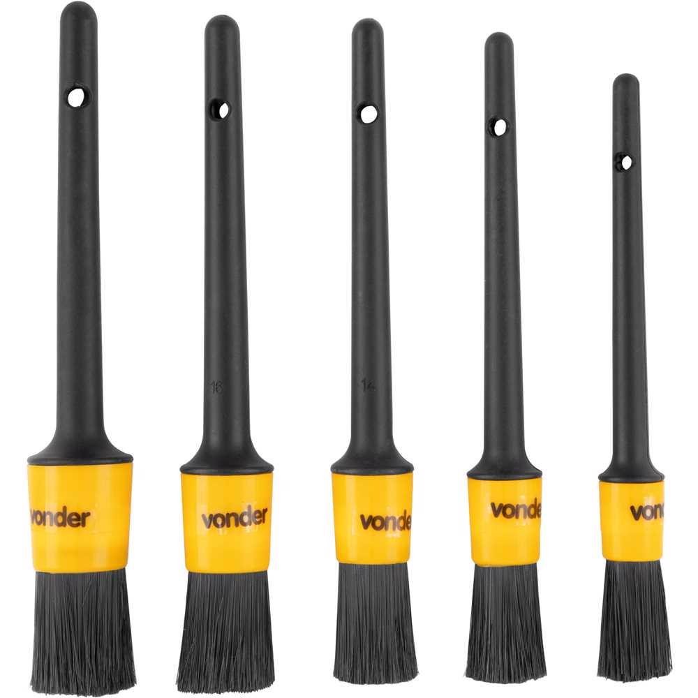 Jogo de Pincéis para Detalhamento Automotivo com 5 Peças VONDER em Oferta na Shopee