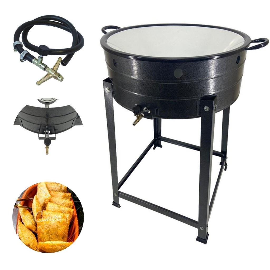 Fogareiro Tacho Sertanejo Frituras Pastel Profissional Á Gás - 14 Litros