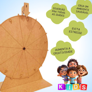 Roleta 50cm de Diâmetro Sorteio Brinde Mdf em Oferta na Shopee