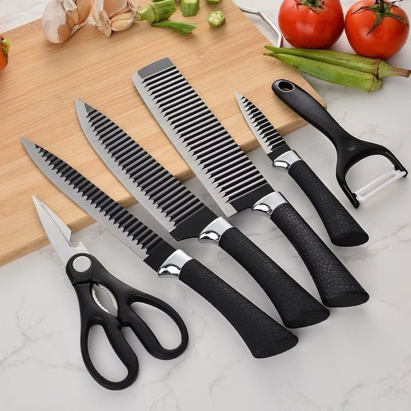 Imagem Kit De 6 Facas Churrasco Cozinha Profissional Antiaderente Ranabi