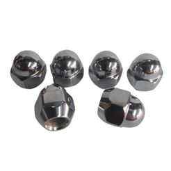 Jogo 6 Porca de Roda Nissan Frontier X-Terra Sentra March Livina Tiida Versa Rosca M12x1.25mm Chave 21 - Marca ZM Original Cromada
