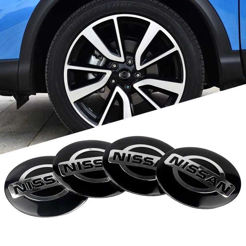 4 Pçs 56mm Tampa Central Da Roda Adesivos Jantes De Carro Calotas Capa Emblema Para Nissan Qashqai J11 Juke F16 Micra X-