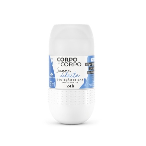 Desodorante Roll On Corpo a Corpo Suave Delicade 50ml Antitranspirante 24h