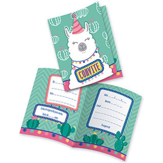 Convite 8 Unidades - Lhama - Festcolor em Oferta na Shopee