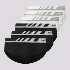 Kit de 6 Cuecas Slip Lupo Microfiber Sem Costura