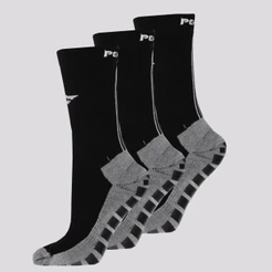 Kit Meia Penalty Grip Antiderrapante 3 Pares Preta