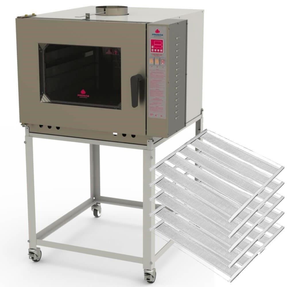 Imagem Kit Forno Turbo Industrial Progás A Gás PRP-5000 NL New Light Com Vapor Bivolt + 5 Esteiras