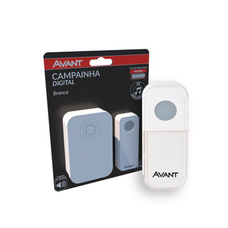 Campainha Digital Sem Fio a Pilhas até 75m Ip44 Branco Avant em Oferta na Shopee