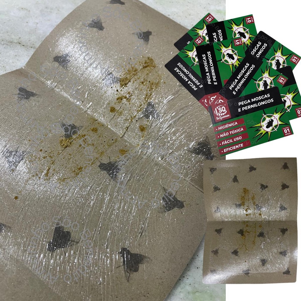 kit de 5, 10 e 20 Armadilha Adesiva Pega Mosca Mosquito Inseticida C Cola