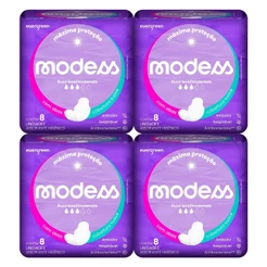 Kit 4 und Absorvente Modess Suave Com Abas c/ 8 un