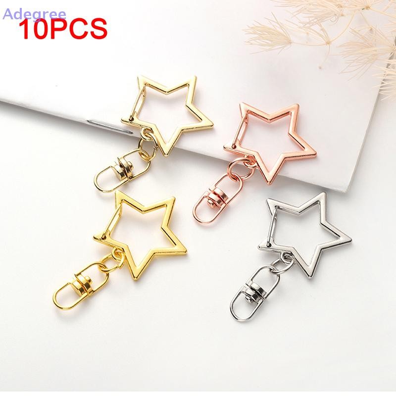 Adegree 10 Peças Chaveiro Oco Pentagrama Estrela Acessórios Faça Você Mesmo Fecho Lagosta Novo em Oferta na Shopee
