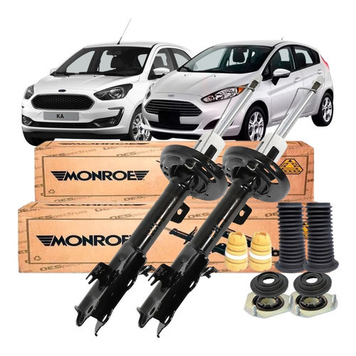 Par Amortecedor Dianteiro Monroe + Kit Novo Ka Fiesta 2011 2012 2013 2014 2015 2016 2017 - Spare Parts and Accessories for Vehicles