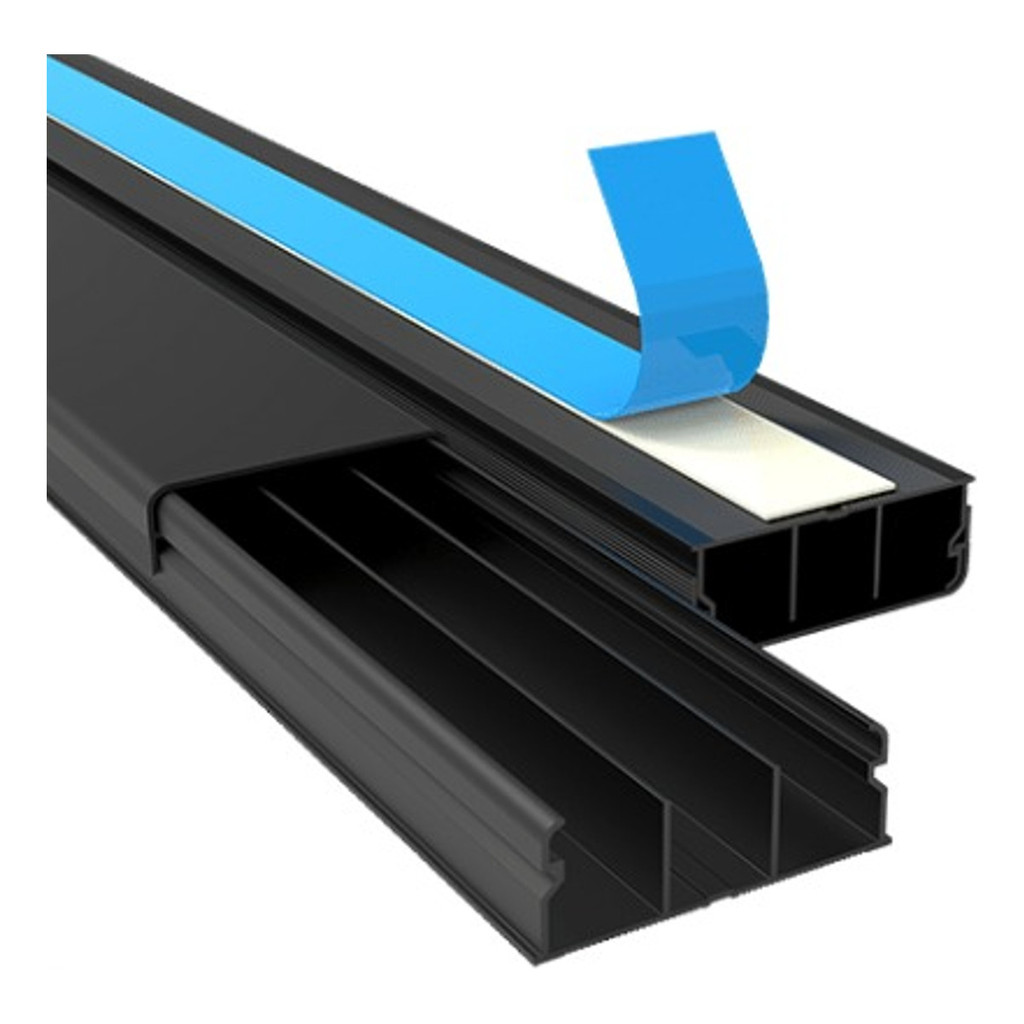 Canaleta 50x20mm Preta Grossa Grande Larga Esconde Fio em Oferta na Shopee