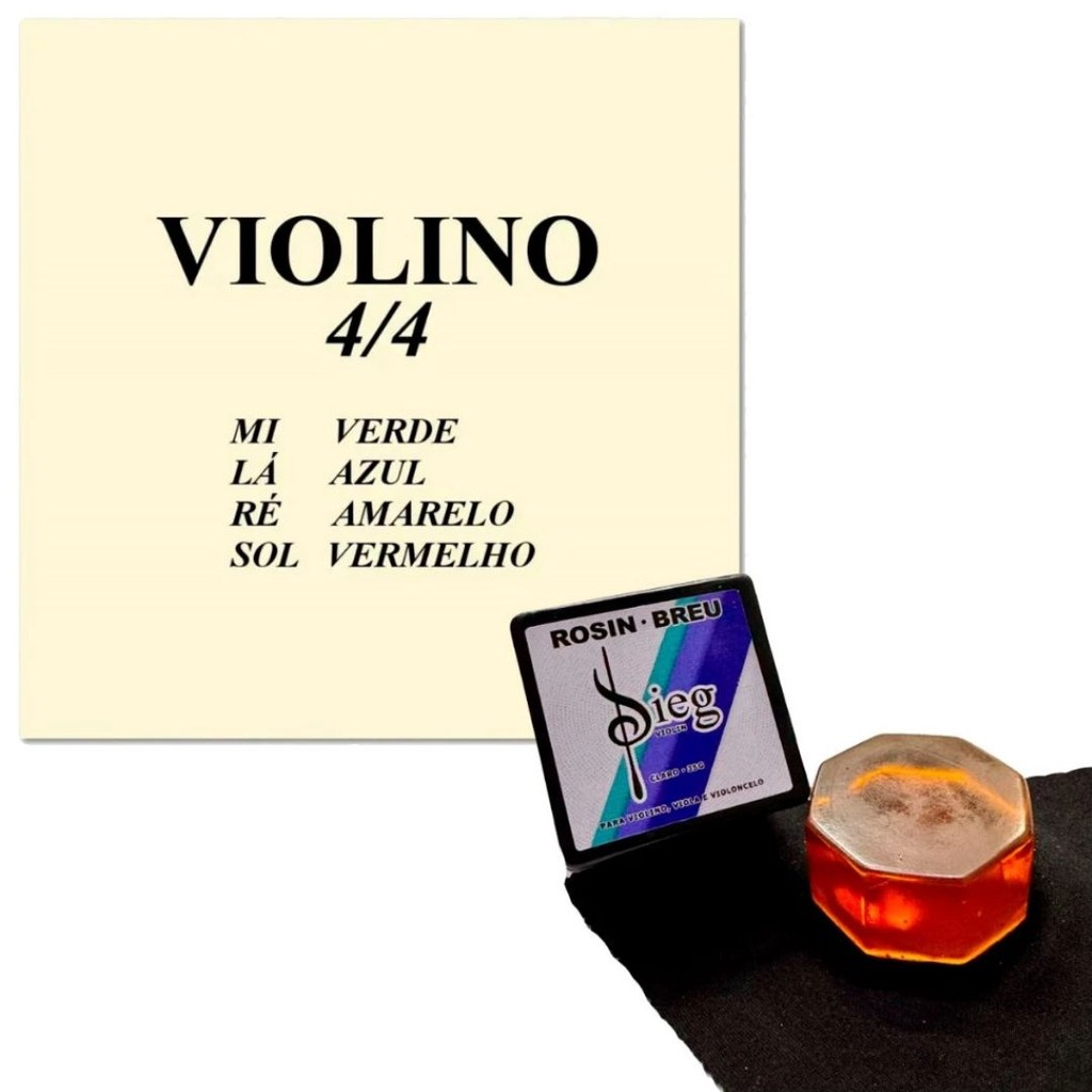 Encordoamento Mauro Calixto Para Violino + Rosin Sieg Claro Profissional