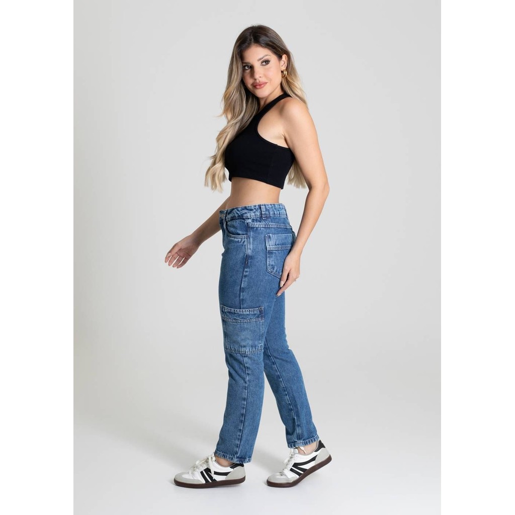 Detalhes do Calça Jeans Sawary Cargo - 280223