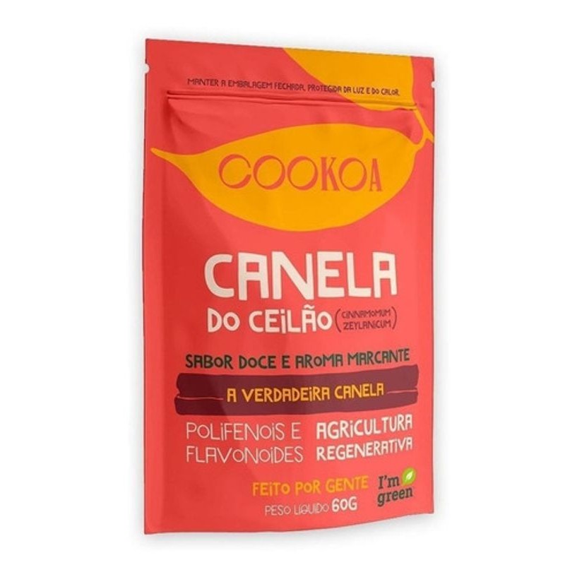 Canela Do Ceilão Cookoa Cinnamomum Zeylanicum 60g Sem Glutén em Oferta na Shopee