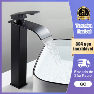 Torneira Monocomando Cascata de Luxo | Quente E Fria Aço inox 304 para Banheiro em Oferta na Shopee