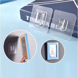 Kit c/ 10/20 Pares Gancho Adesivo Macho Fêmea Dupla Face Transparente Sem Furos Pregos Pa…