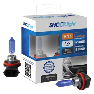 Lâmpada Super Branca 8500K H11 12V 55W Automotivo PGJ19-2 Proteção UV Shocklight - SL-120011SBBA em Oferta na Shopee