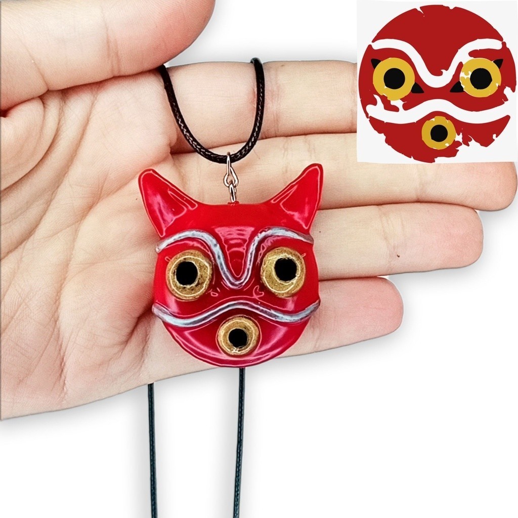 Colar Fio regulável Geek Princesa Mononoke Cosplay- Máscara