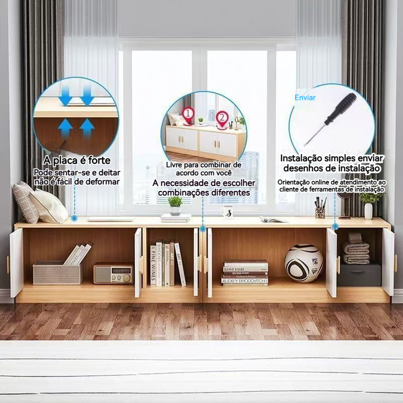Detalhes do Mesa de cabeceira moderna para quarto,Armário de armazenamento com port Armário de TV, moderno, simples, sala de estar