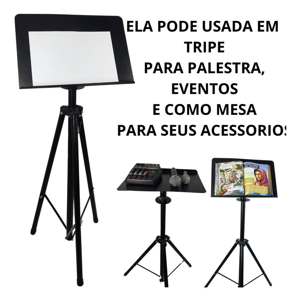 Bandeja De Ferro Mesinha Para Tripe De Cx, Pulpito Regulavel — imagem 2 de 2
