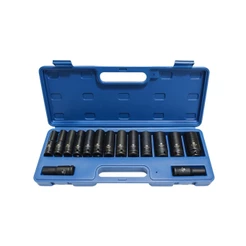 Jogo de Soquete de Impacto Longo 1/2 POL Sextavado Kit 15 Peças e Maleta 9464 BREMEN