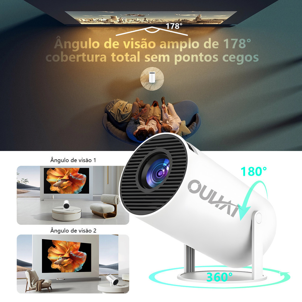 Projetor 4K HD 150 Polegadas Celular, Tv B0x, Xbox, PS, Pc, Wifi HY300 Pro Magcubic Envio Imediato