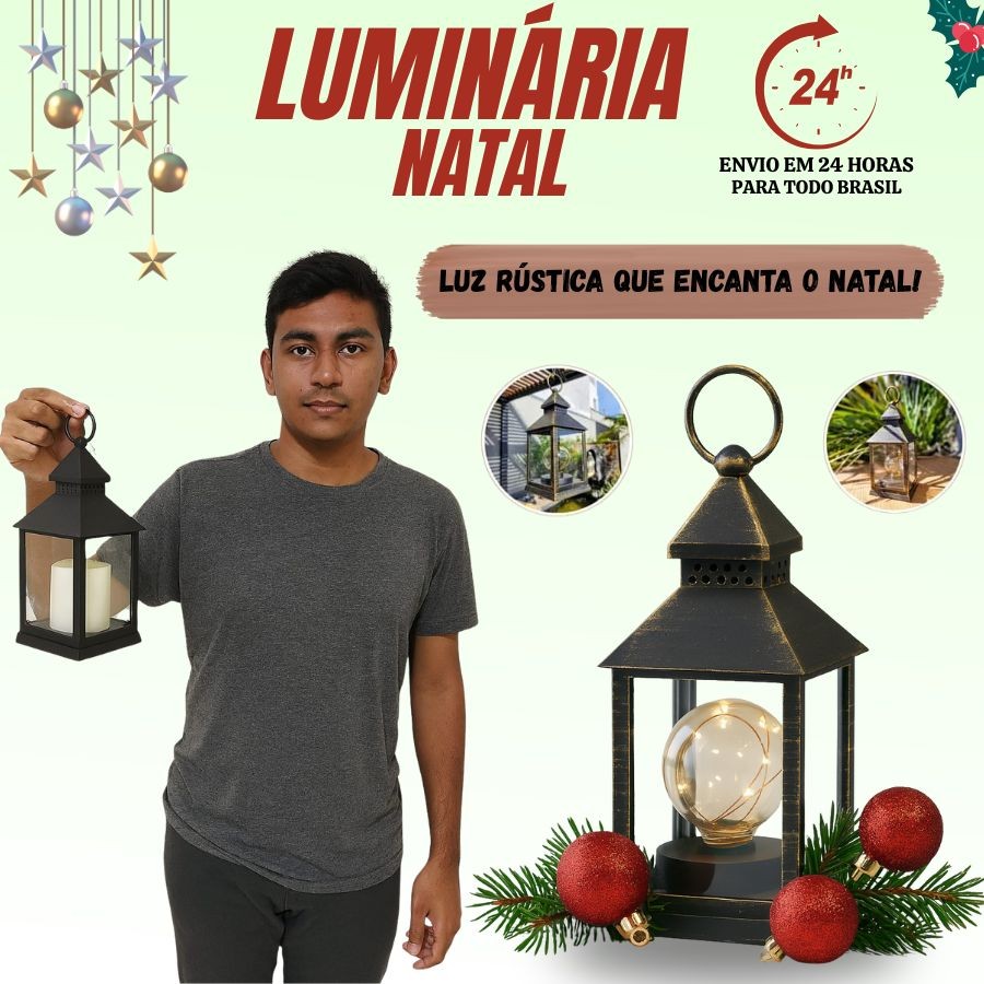 Decoração Luxo Led Luzes Ubs Pilhas Luminária Lamparina Enfeite Natalino Natal