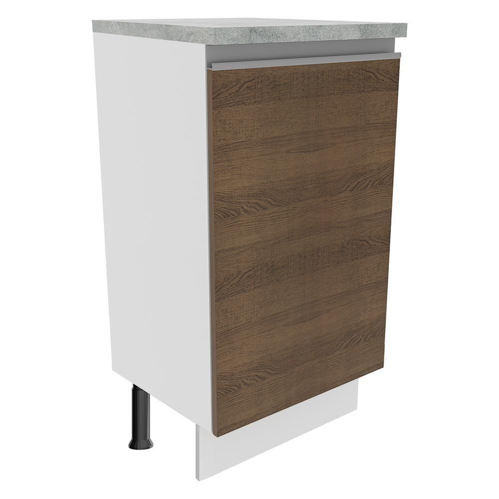 Balcão Glamy 40cm 1 Porta Branco e Rustic Madesa