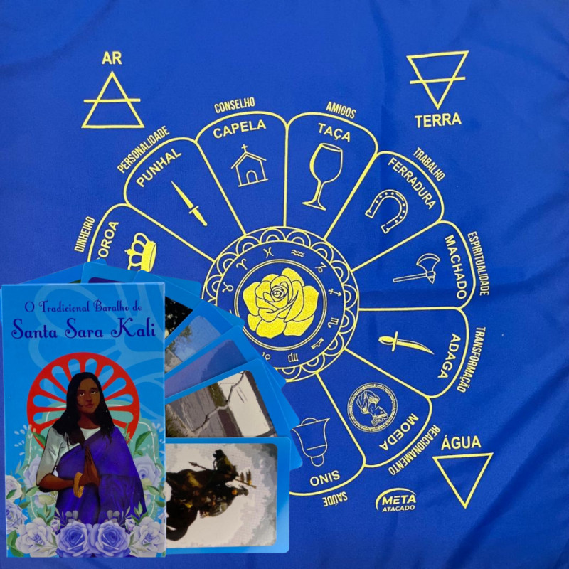 Kit Toalha Santa Sara + Baralho Santa Sara 36 Cartas