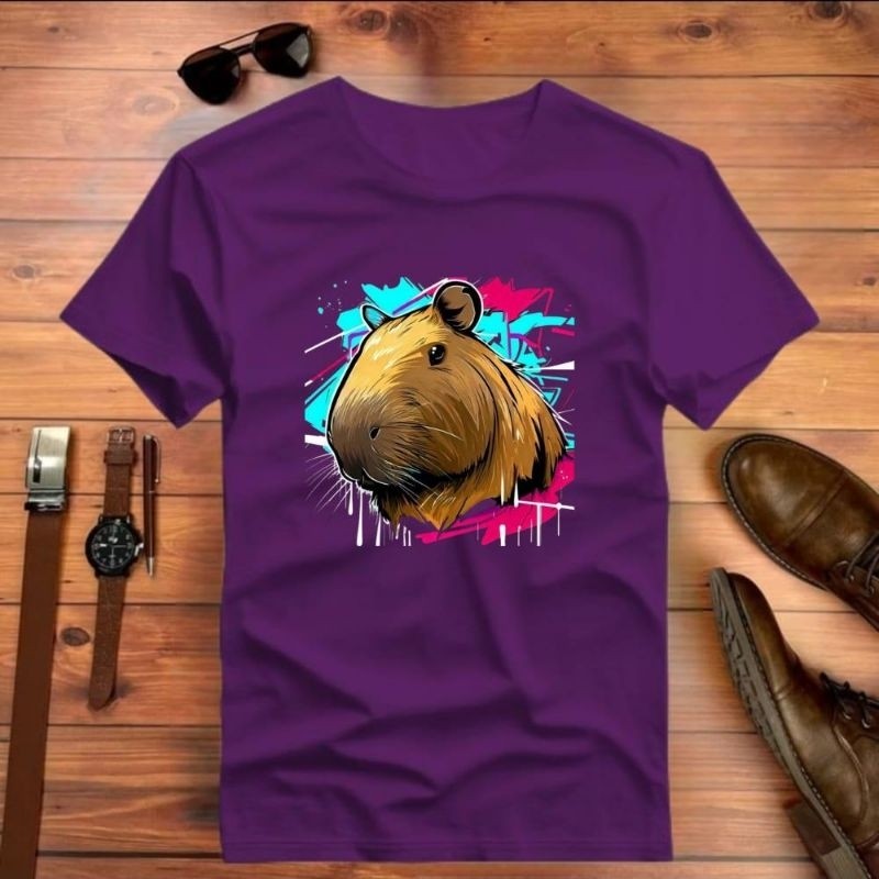 T-shirt Camisa Linda Camisa Feminina Algodão Capivara Blusa Estilosa Academia Estampada Premium Envio Rapido