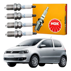 Jogo 4 Vela Ngk Bkr7esb Golf Voyage Saveiro Polo Fox Gol G4 G5 G6 1.0 1.6 Ngk