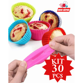Kit Forminha Forma De Silicone Para Bolo Cupcake Gelatina E Mini Muffin Promoção