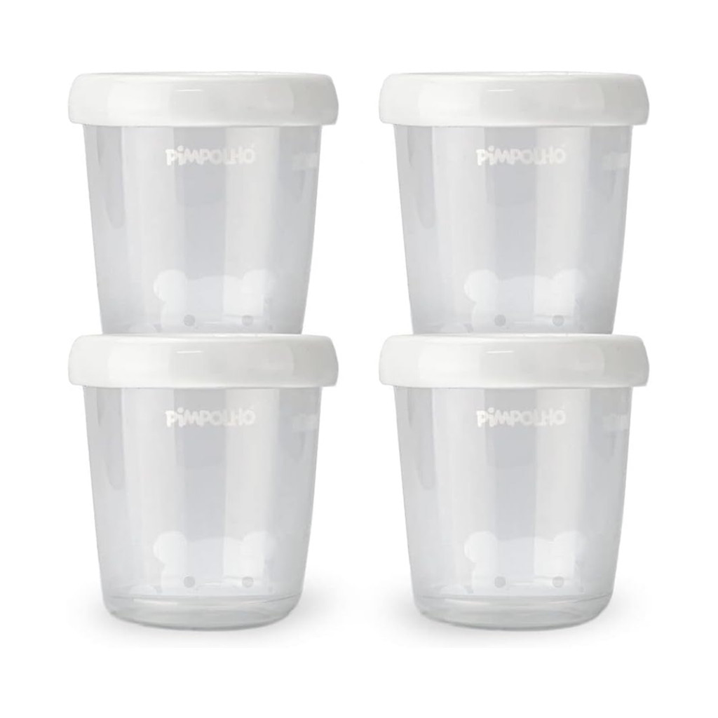 Pimpolho Pote para Leite Materno – Kit com 4 Unidades