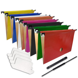 Pasta Suspensa Colorida Plastificada Com Haste PVC 10 20 30 40 50 Unidades Completo em Oferta na Shopee