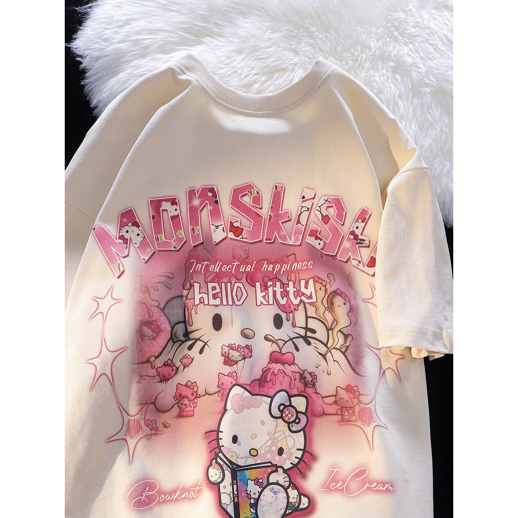 Camiseta feminino algodão hello k streetwear Monskisk Camisa envio imediato em Oferta na Shopee