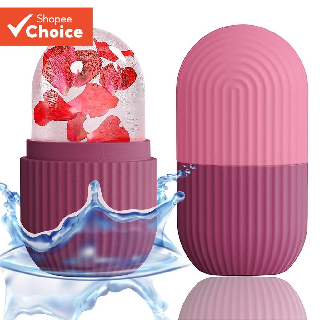Massageador Facial De Silicone Com Rolo De Gelo , Ferramenta De Massagem De Pele De Beleza Para Resfriamento De Pescoço 